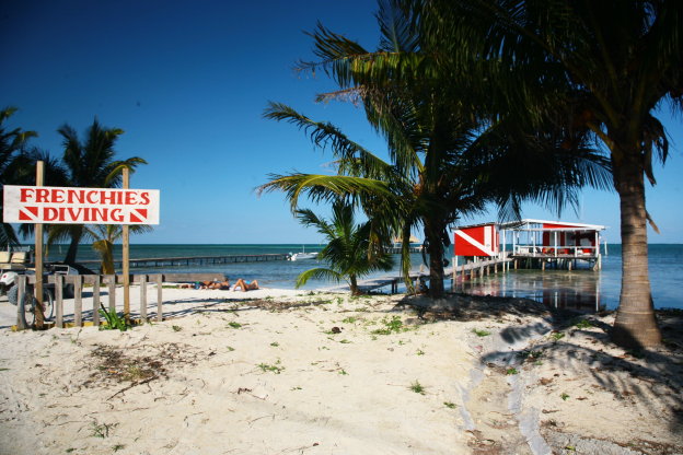 Caye Caulker a velka modra dzuzna